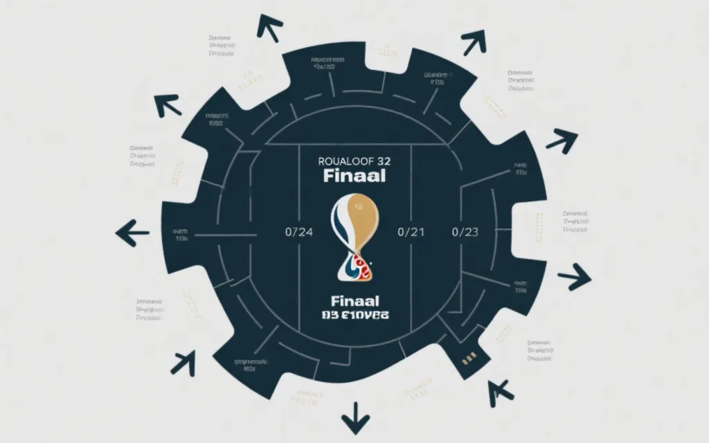 世界杯淘汰赛对阵图的视觉化：从32强到决赛的路径结构，数据与箭头清晰呈现